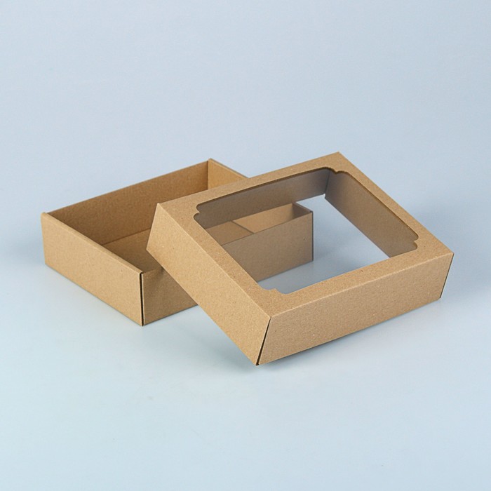 Коробка сборная, бурая, 18 х 15 х 5 см