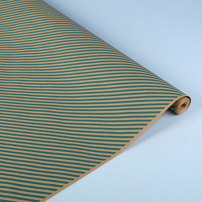 Бумага упаковочная крафт "Диагональ голубая", 0,72 х 10 м