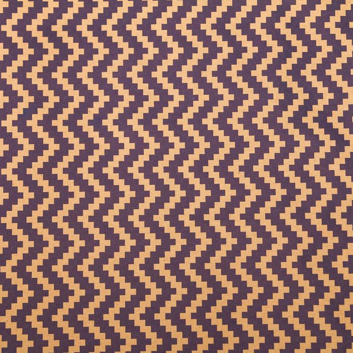 Бумага упаковочная крафт "Зигзаги, кубики, синие", 0,72 х 10 м