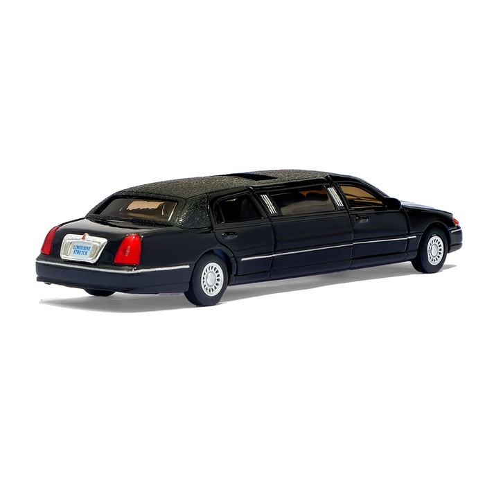 Машина металлическая Lincoln Town Car Stretch Limousiner, масштаб 1:38, открываются двери, инерция, МИКС