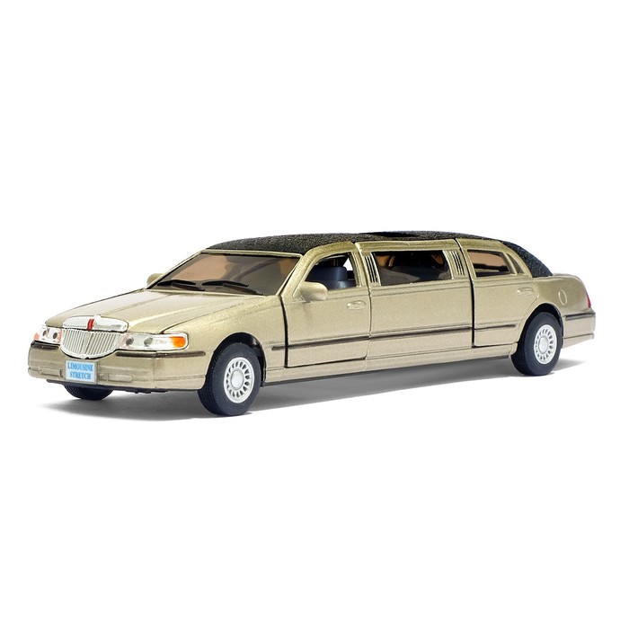 Машина металлическая Lincoln Town Car Stretch Limousiner, масштаб 1:38, открываются двери, инерция, МИКС
