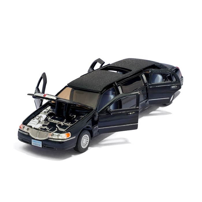 Машина металлическая Lincoln Town Car Stretch Limousiner, масштаб 1:38, открываются двери, инерция, МИКС