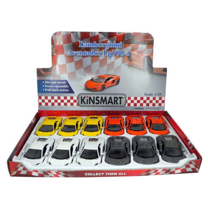 Машина металлическая Lamborghini Aventador LP 700-4, масштаб 1:38, открываются двери, инерция, МИКС