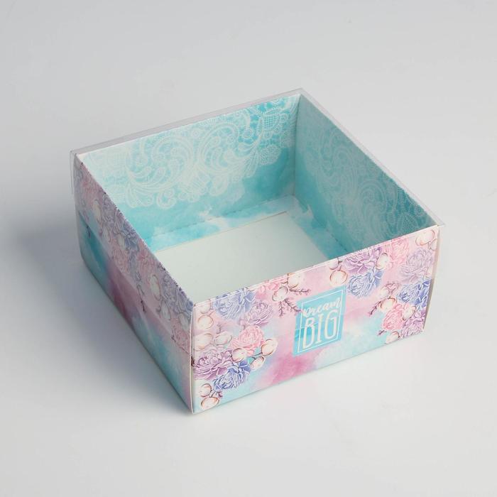 Коробка для кондитерских изделий с PVC крышкой «Большие мечты», 12 х 6 х 11,5 см