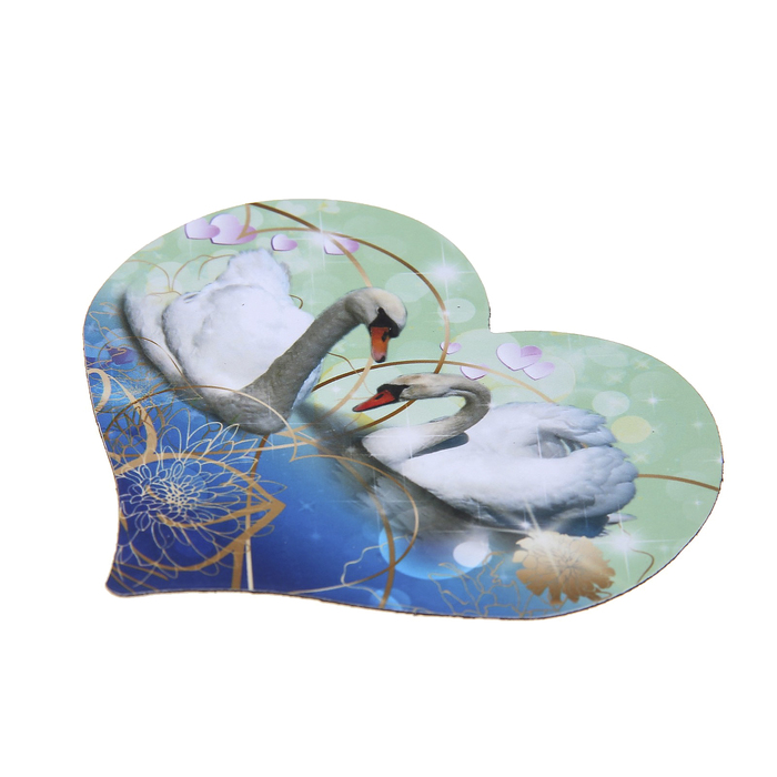 Магнитный винил "Сердце. Лебеди" 9х8 см