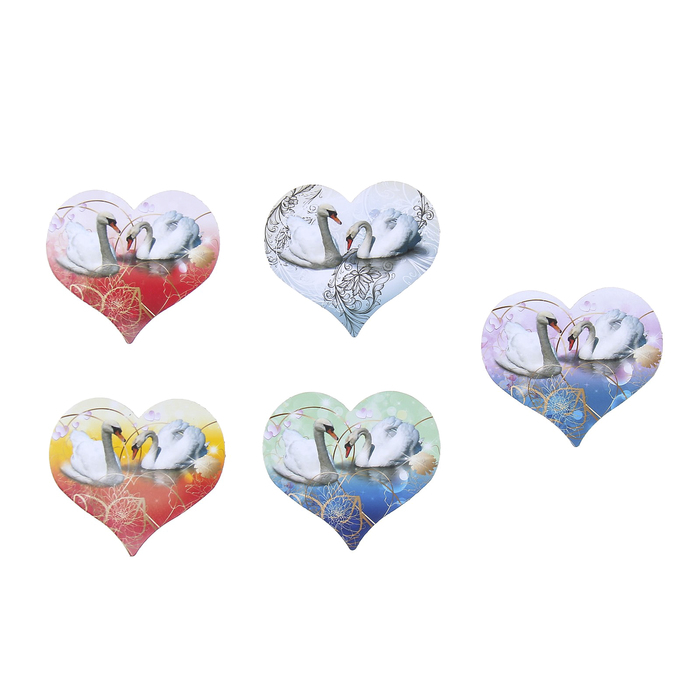 Магнитный винил "Сердце. Лебеди" 9х8 см