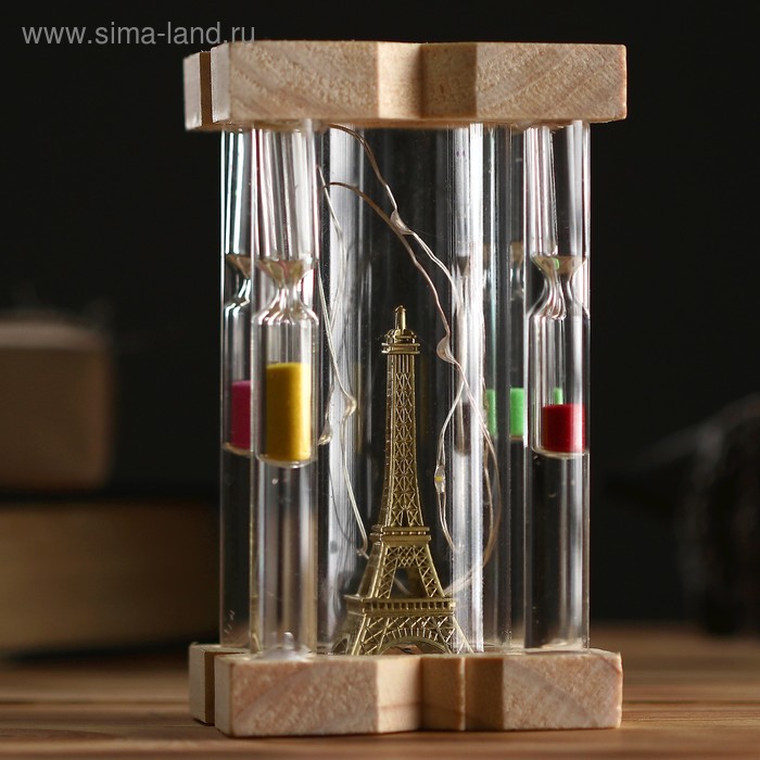 Песочные часы Вечерний Париж, сувенирные, с подсветкой, 8 х 14 см, микс песочные часы мир сувенирные 16 х 9 х 14 см микс