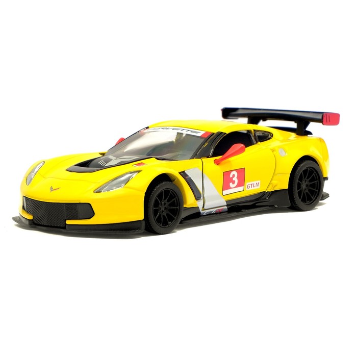 Машина металлическая Chevrolet Corvette C7.R Race Car, масштаб 1:36, открываются двери, инерция, МИКС