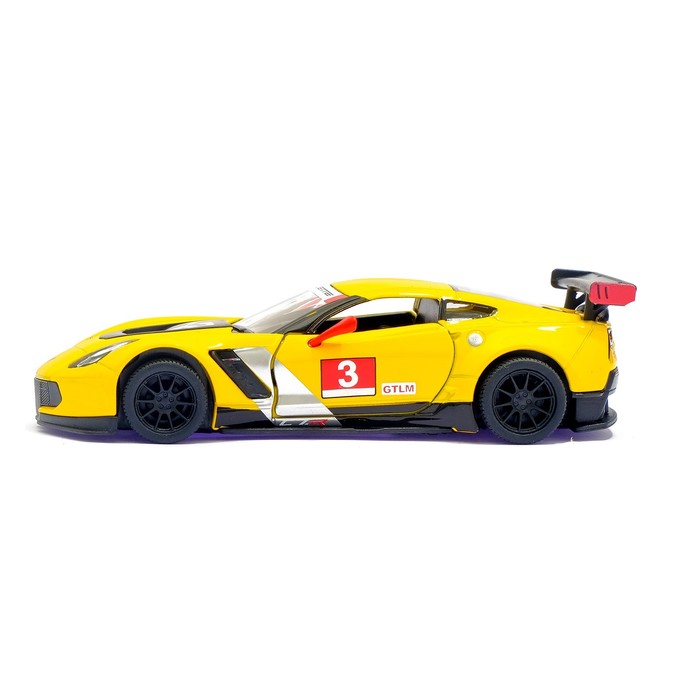 Машина металлическая Chevrolet Corvette C7.R Race Car, масштаб 1:36, открываются двери, инерция, МИКС