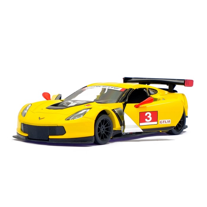 Машина металлическая Chevrolet Corvette C7.R Race Car, масштаб 1:36, открываются двери, инерция, МИКС