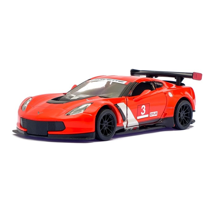 Машина металлическая Chevrolet Corvette C7.R Race Car, масштаб 1:36, открываются двери, инерция, МИКС