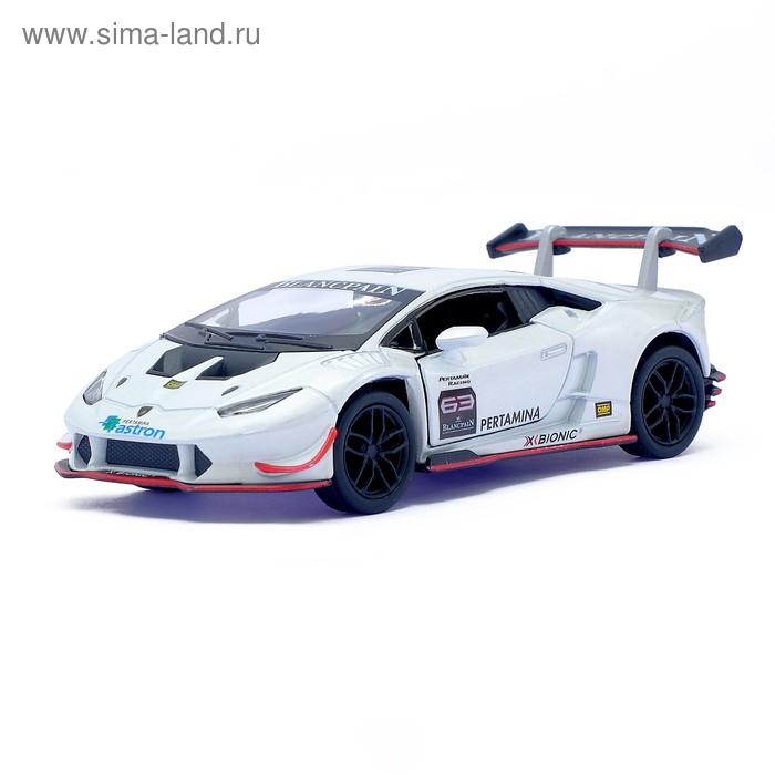 Металлический транспорт  Сима-Ленд Машина металлическая Lamborghini Huracán LP620-2 Super Trofeo, 1:36, инерция, открываются двери, цвет белый