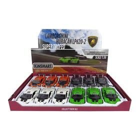 

Машина металлическая Lamborghini Huracán LP620-2 Super Trofeo, 1:36, инерция, открываются двери, цвет белый