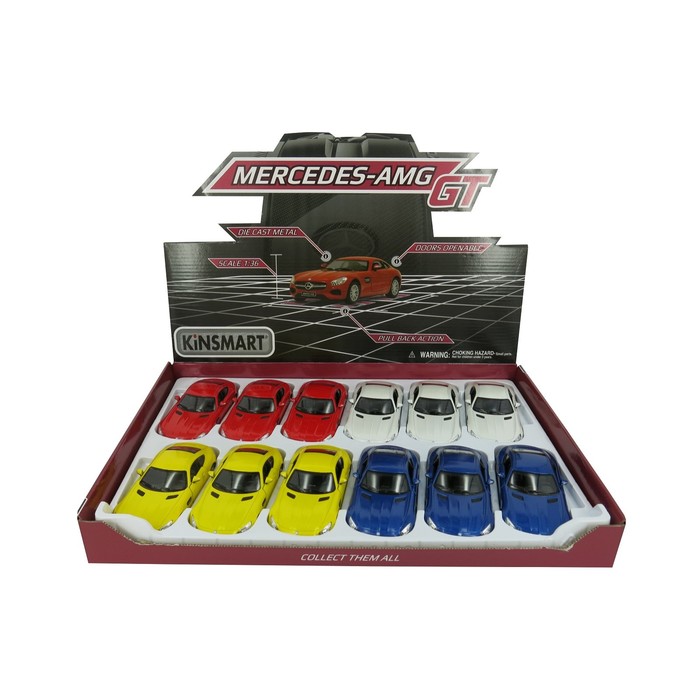 Машина металлическая Mercedes-AMG GT, масштаб 1:36, открываются двери, инерция, МИКС
