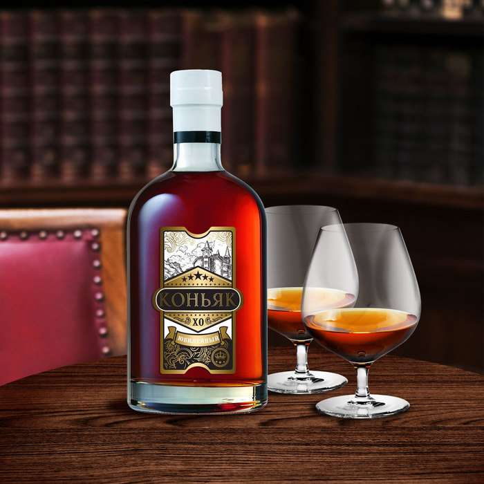 Наклейка на бутылку "Коньяк юбилейный"