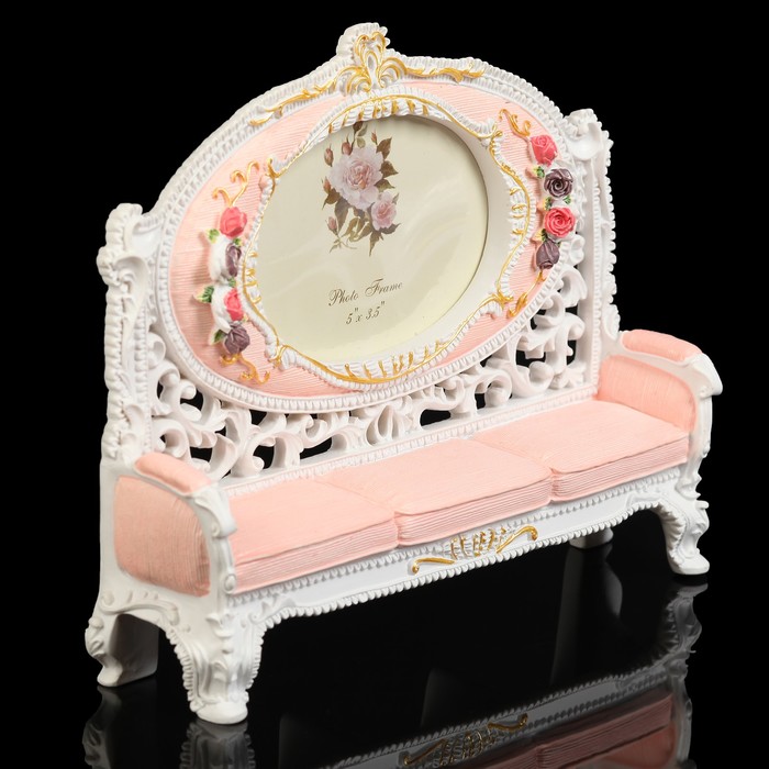 Фоторамка полистоун 9х13 см "Диванчик с розами" 17,5х22х5,2 см