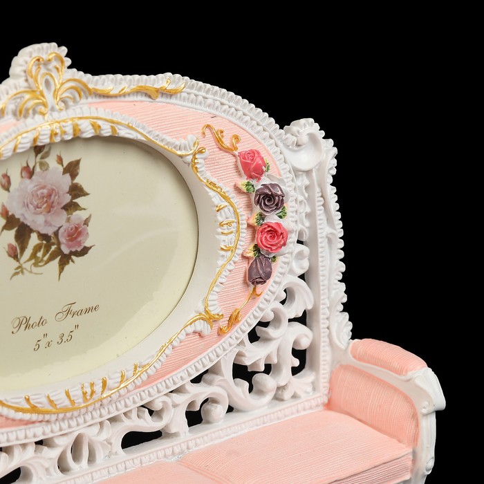Фоторамка полистоун 9х13 см "Диванчик с розами" 17,5х22х5,2 см