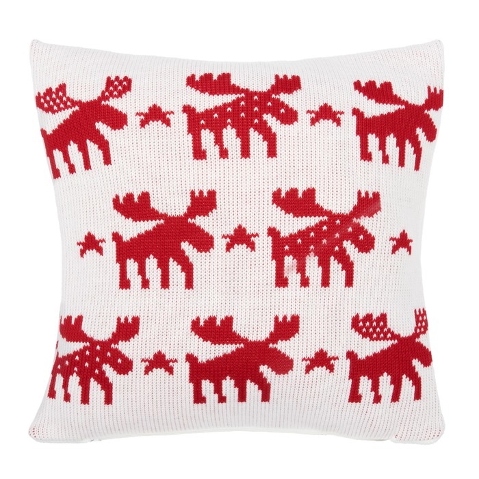 Наволочка вязаная "Этель" Лоси, 35х35 см, 100% полиэстер