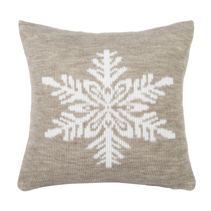 Наволочка вязаная "Этель" Снежинка, 35х35 см, 100% полиэстер