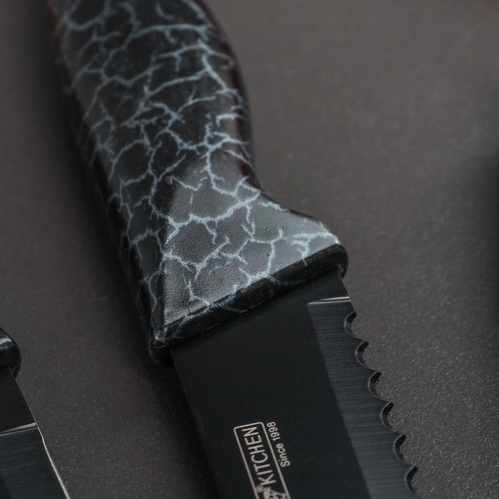 Набор "Лизард", 7 предметов на подставке: 5 ножей 8/12,5/19,5/20/20 см, мусат, ножницы