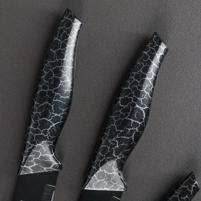 Набор "Лизард", 7 предметов на подставке: 5 ножей 8/12,5/19,5/20/20 см, мусат, ножницы