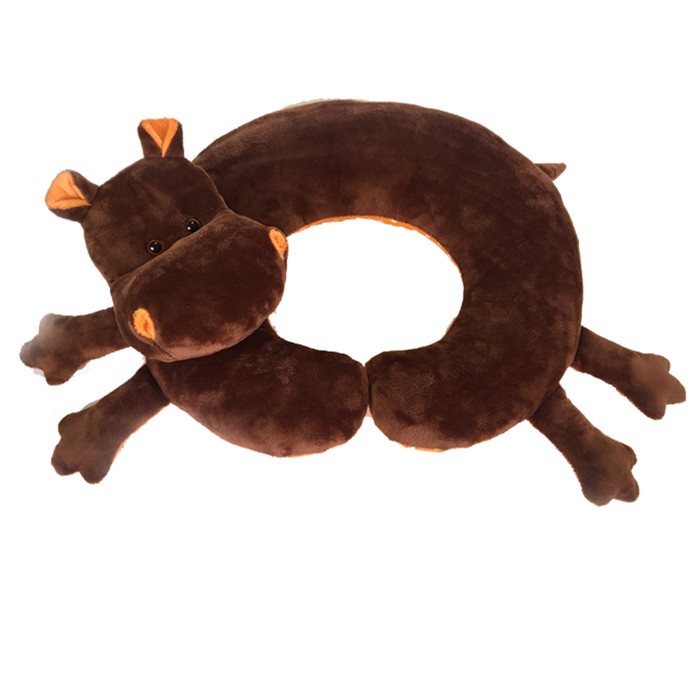 Мягкая игрушка-подушка "Бегемот", 35 см