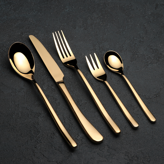 Набор столовых приборов «Микко», 20 предметов, цвет золотой