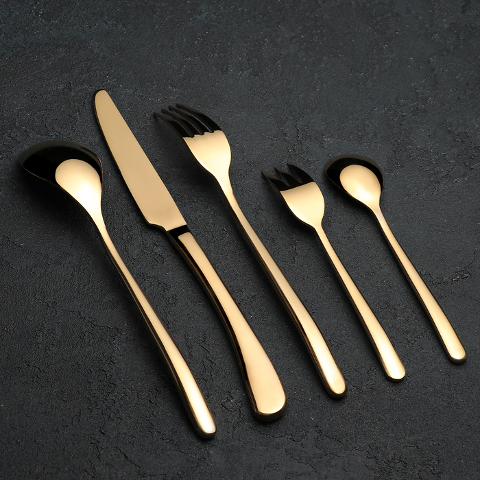 Набор столовых приборов «Микко», 20 предметов, цвет золотой