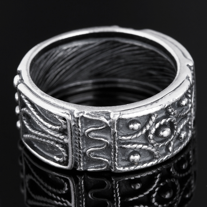 Кольцо "Владелина", размер 18, цвет чернёного серебра