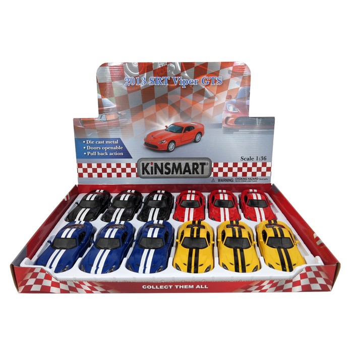 Машина металлическая SRT Viper GTS, масштаб 1:36, открываются двери, инерция, МИКС