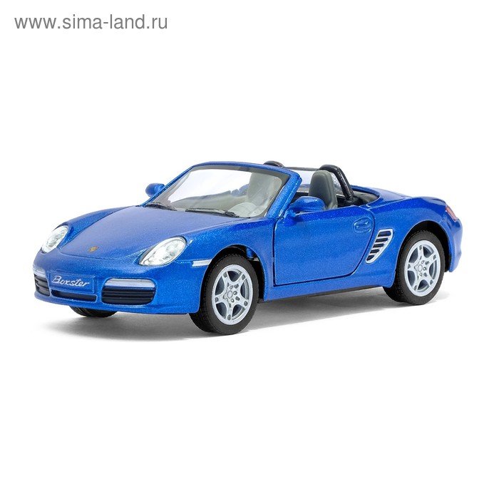 Металлический транспорт Машина металлическая Porsche Boxster S, 1:34, открываются двери, инерция, цвет синий