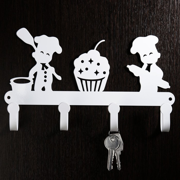 Крючки металлические "Поварята" белые