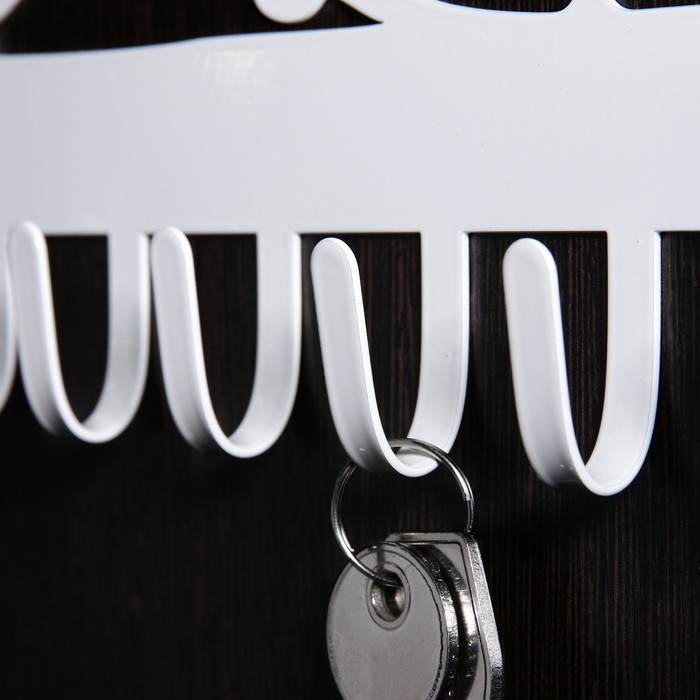 Ключница металлическая "Счастливые Совы" белая