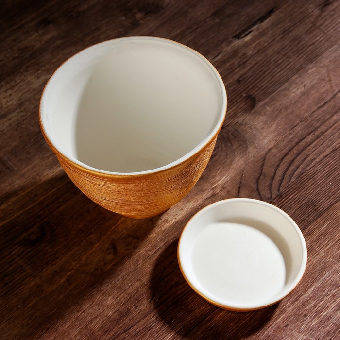 Набор кашпо "Премиум" цвет золотой 1,2,3 л УЦЕНКА