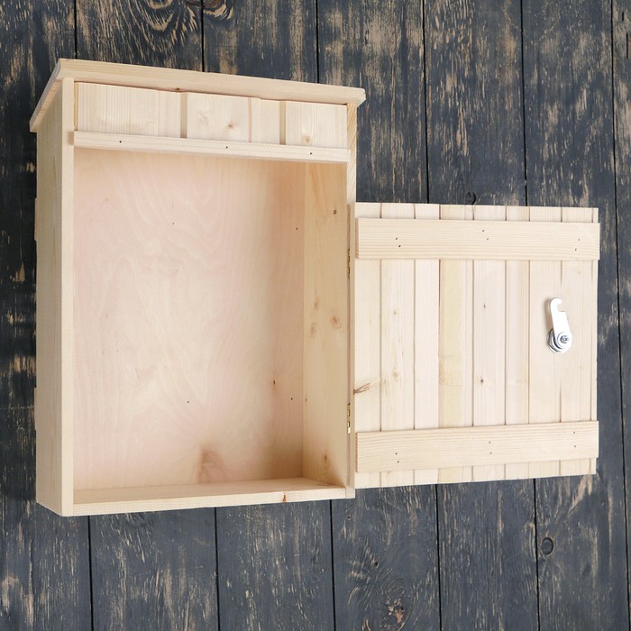 Почтовый ящик "Под дерево" натуральный, с замком, открывается на себя