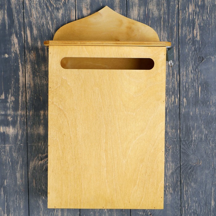 Почтовый ящик "Классика" с фигурной стенкой, орех, с замком, открывается сверху