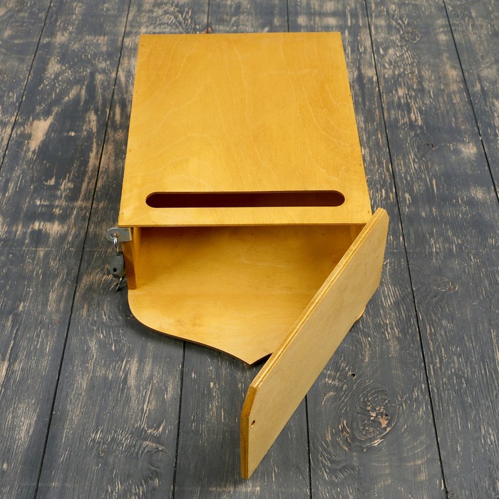 Почтовый ящик "Классика" с фигурной стенкой, орех, с замком, открывается сверху