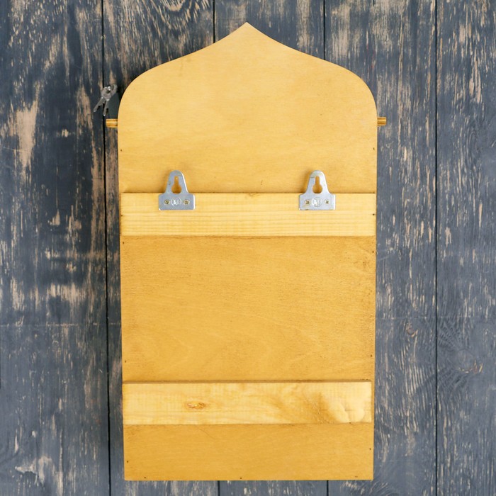Почтовый ящик "Классика" с фигурной стенкой, орех, с замком, открывается сверху