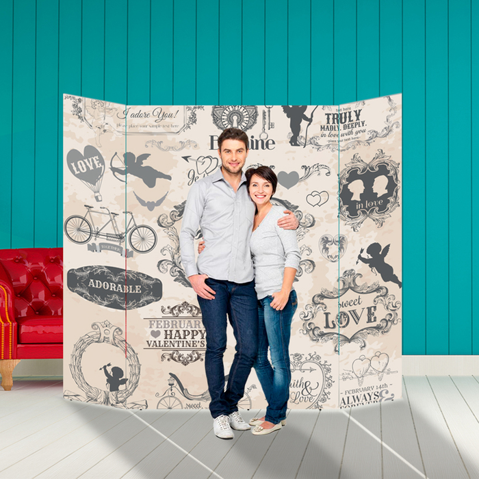 Ширма - Фотозона "День всех влюблённых" 210×190см