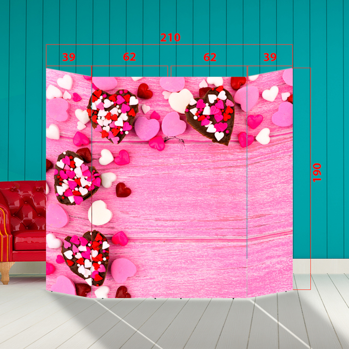 Ширма - Фотозона "Сердца" 210×190см