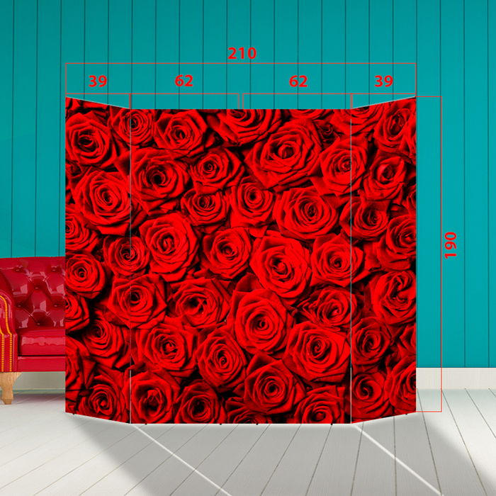 Ширма - Фотозона "Алые розы" 210×190см