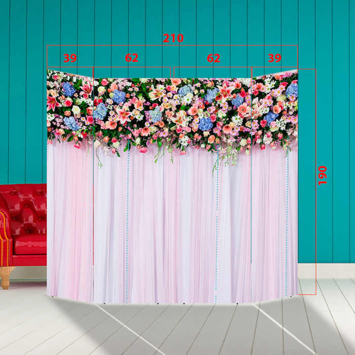 Ширма - Фотозона "Гирлянда с лилиями" 210×190см