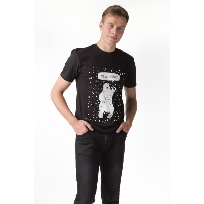 Футболка мужская, цвет чёрный, размер 56