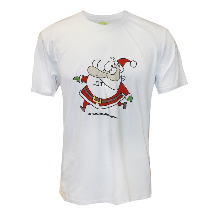 Футболка мужская "Бегущий дед мороз" цвет белый, размер 50