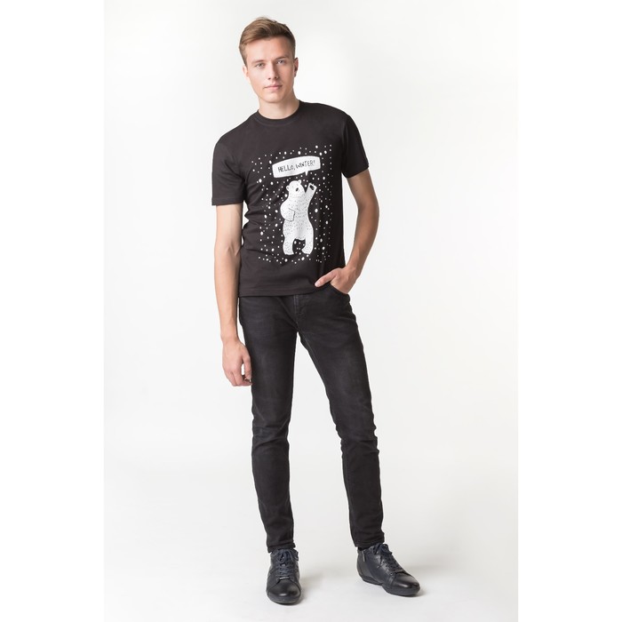 Футболка мужская, цвет чёрный, размер 50