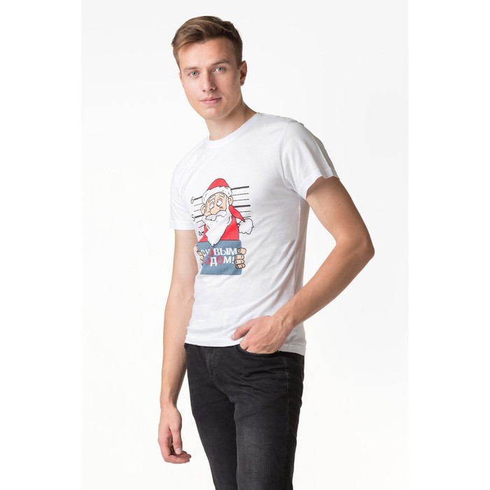 Футболка мужская, цвет белый, размер 52