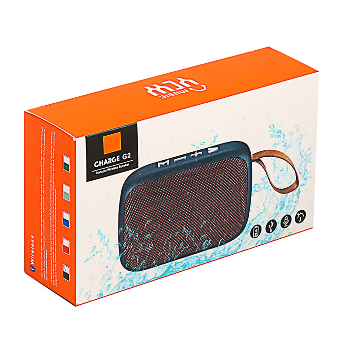 Беспроводная колонка Bluetooth, карты TF, microUSB, USB, текстиль и Soft Touch, подвес, микс