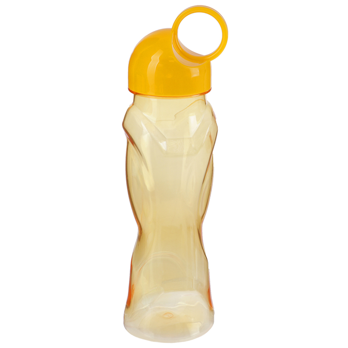 Бутылка для воды 600 мл, рельефная, кольцо на крышке, микс, 7х8х27 см