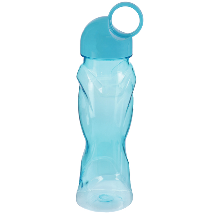Бутылка для воды 600 мл, рельефная, кольцо на крышке, микс, 7х8х27 см