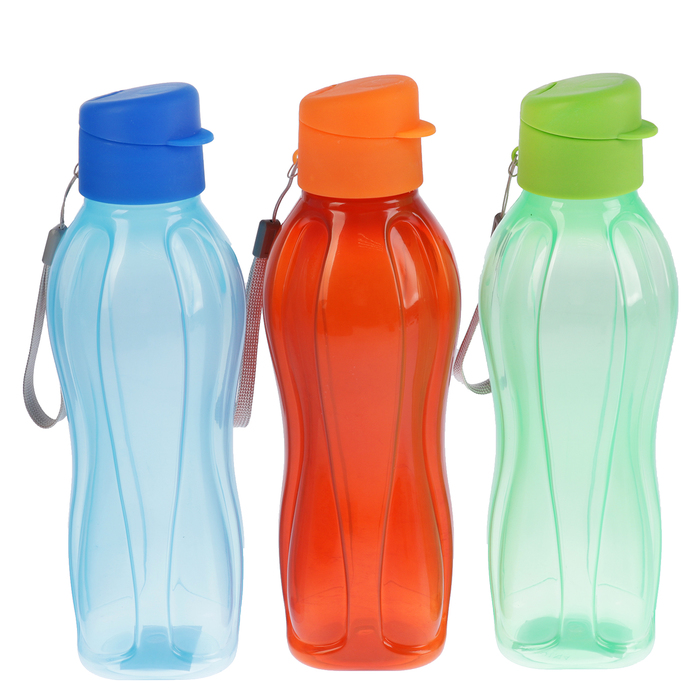 Бутылка для воды 750 мл fun&fun, на шнурке, микс, 7х7х26 см